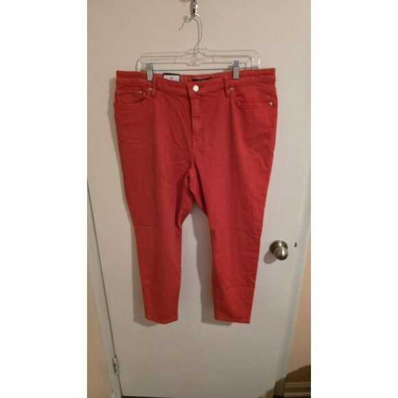 LAUREN Ralph Lauren Crop Pants Red Premier Skinny Crop Pants size 18W NWTD Faded - Picture 1 of 13